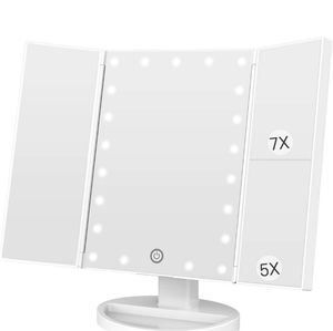 MayBeau Makeup Mirror with Lights, 7X/5X Magnification Vanity Mirror